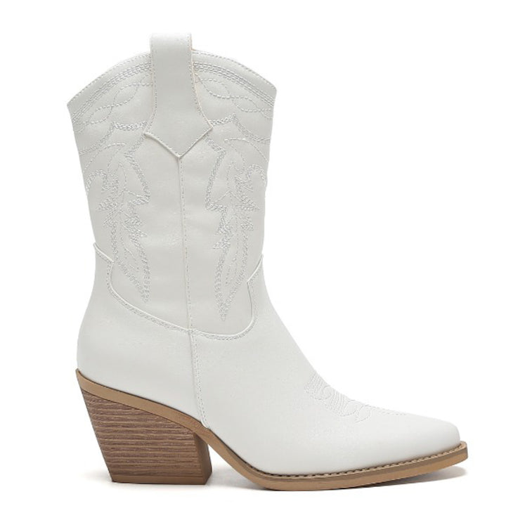 Smile Favorites Cowboylaarzen Wit Kuit Stiksels