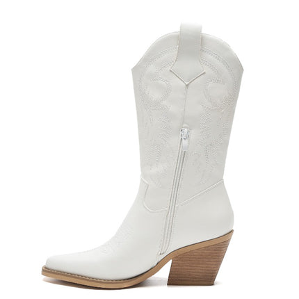 Smile Favorites Cowboylaarzen Wit Leatherlook Stiksels