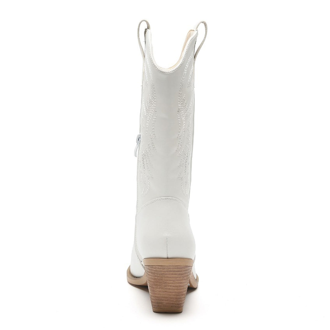 Smile Favorites Cowboylaarzen Wit Leatherlook Stiksels