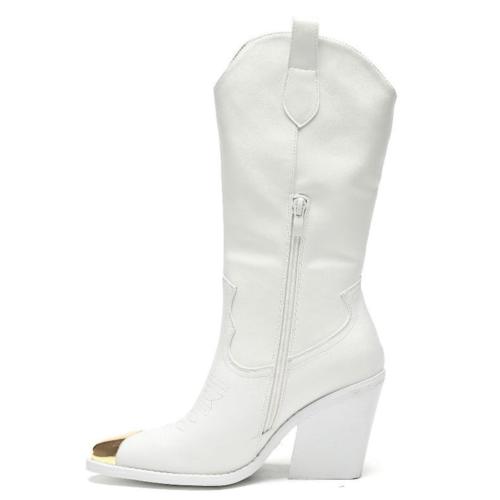 Smile Favorites Cowboylaarzen Wit Stalen neus