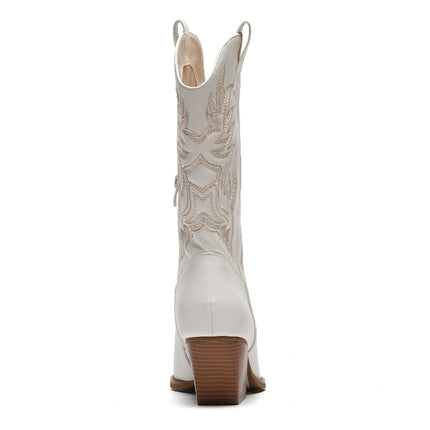 Smile Favorites Cowboylaarzen Wit Stiksels Beige