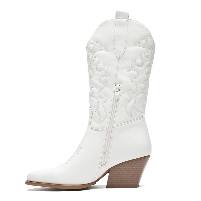 Smile Favorites Cowboylaarzen Wit Stiksels