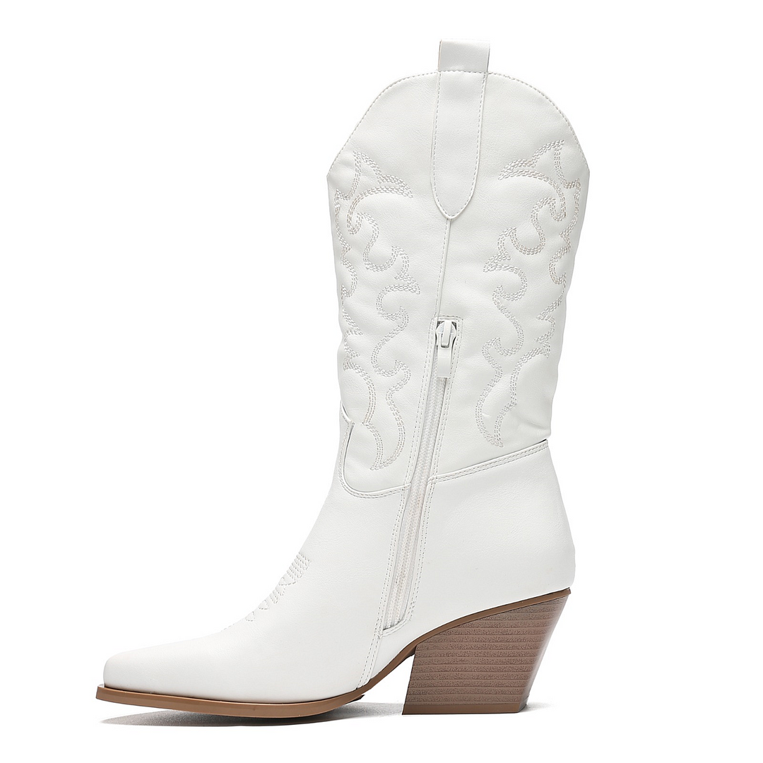 Smile Favorites Cowboylaarzen Wit Stiksels