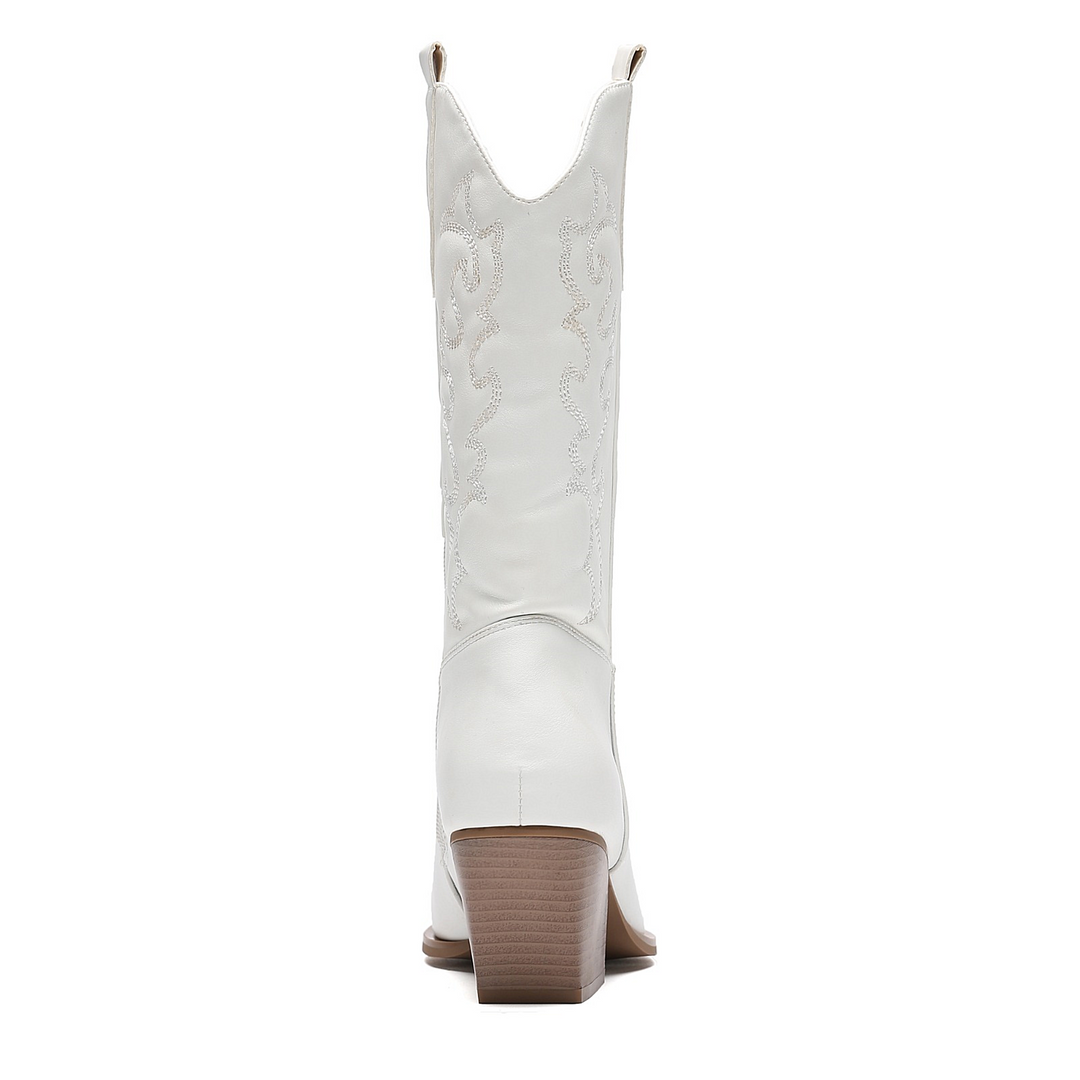 Smile Favorites Cowboylaarzen Wit Stiksels