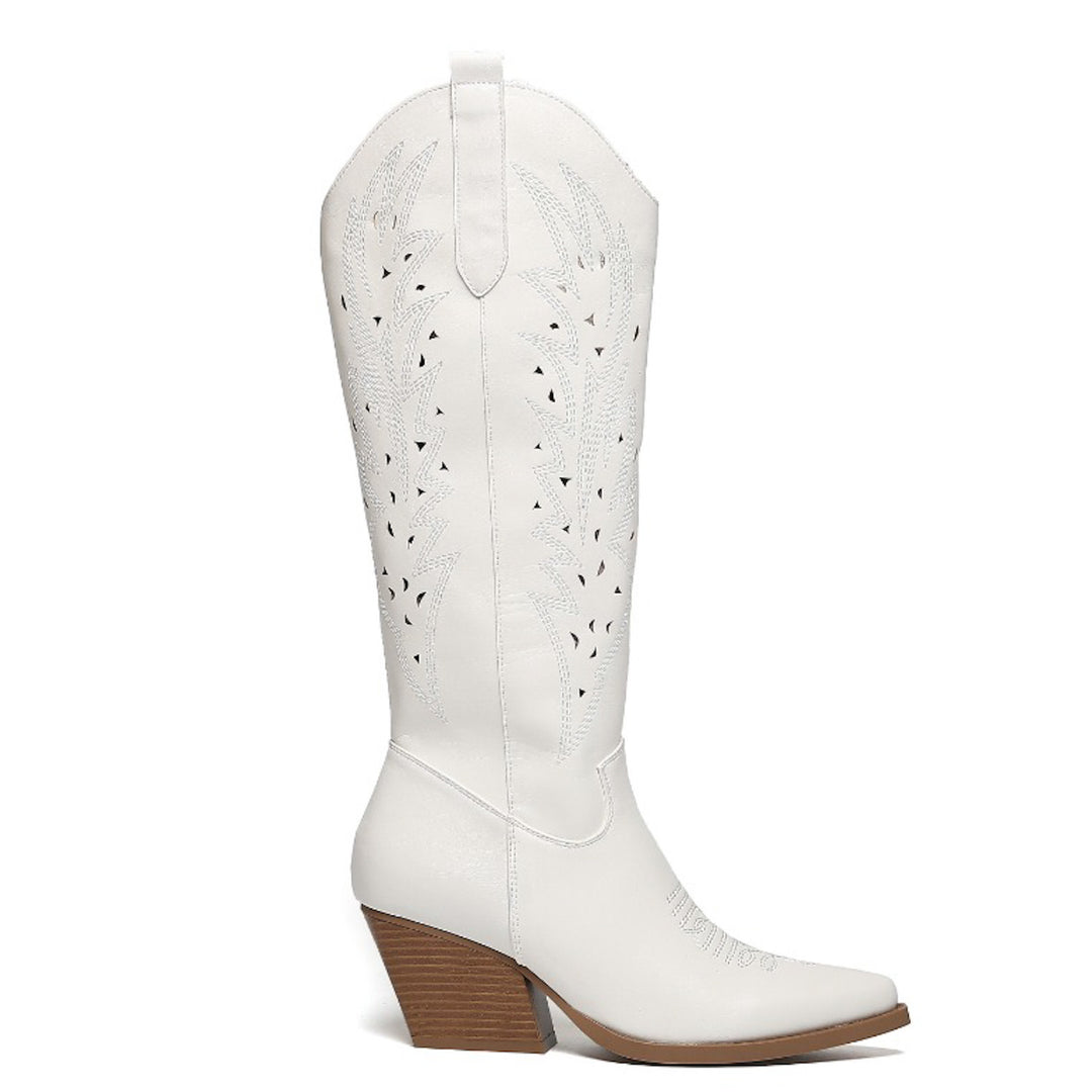 Smile Favorites Cowboylaarzen Wit Western Hoog