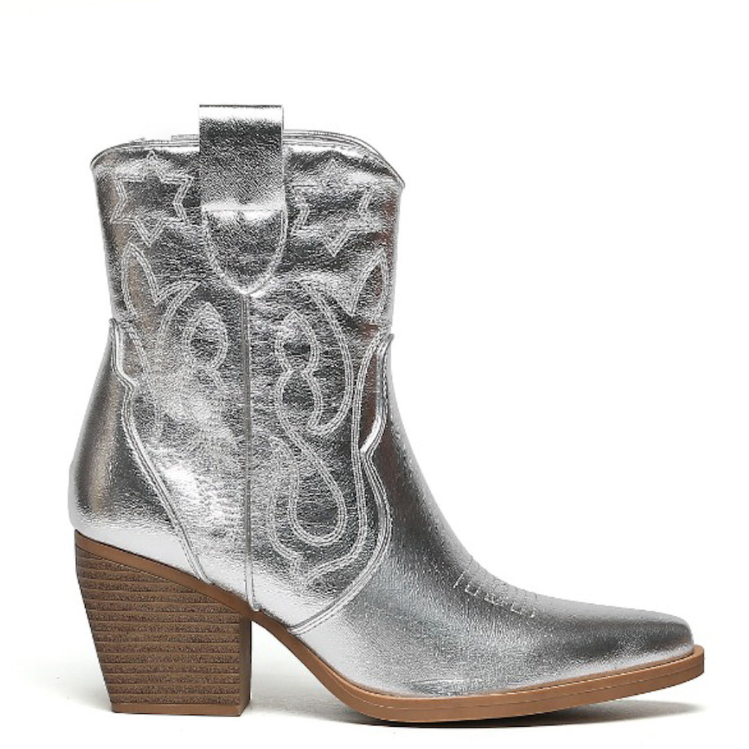Smile Favorites Cowboylaarzen  Zilver Kort Star