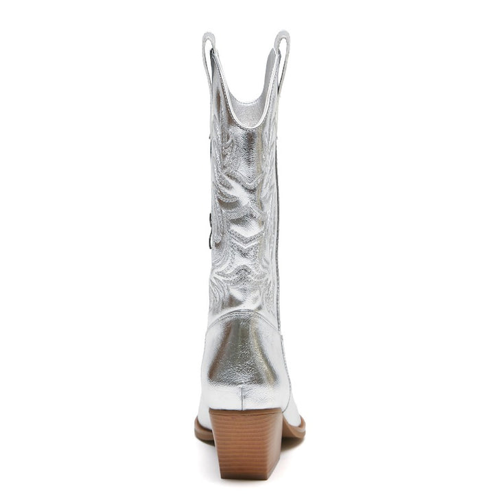 Smile Favorites Cowboylaarzen Zilver Stiksels