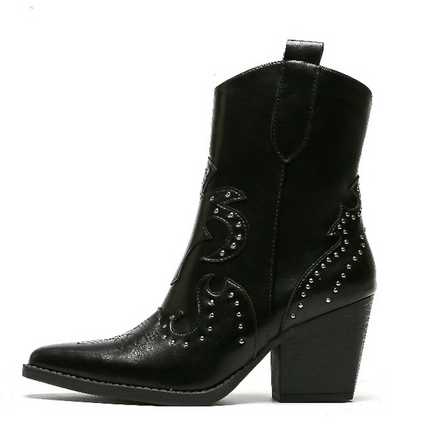 Smile Favorites Cowboylaarzen Zwart Flame Studs