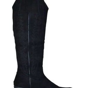 Smile Favorites Cowboylaarzen Zwart hoog suedine