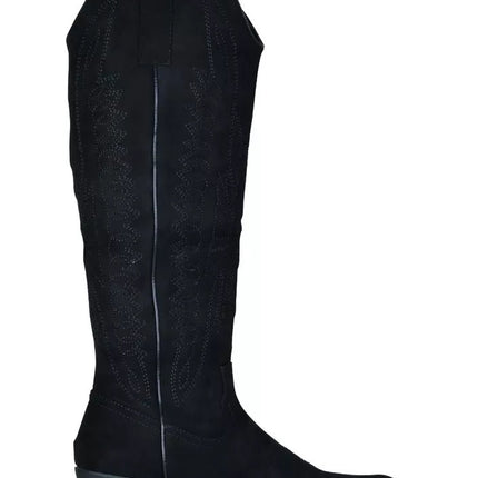 Smile Favorites Cowboylaarzen Zwart hoog suedine