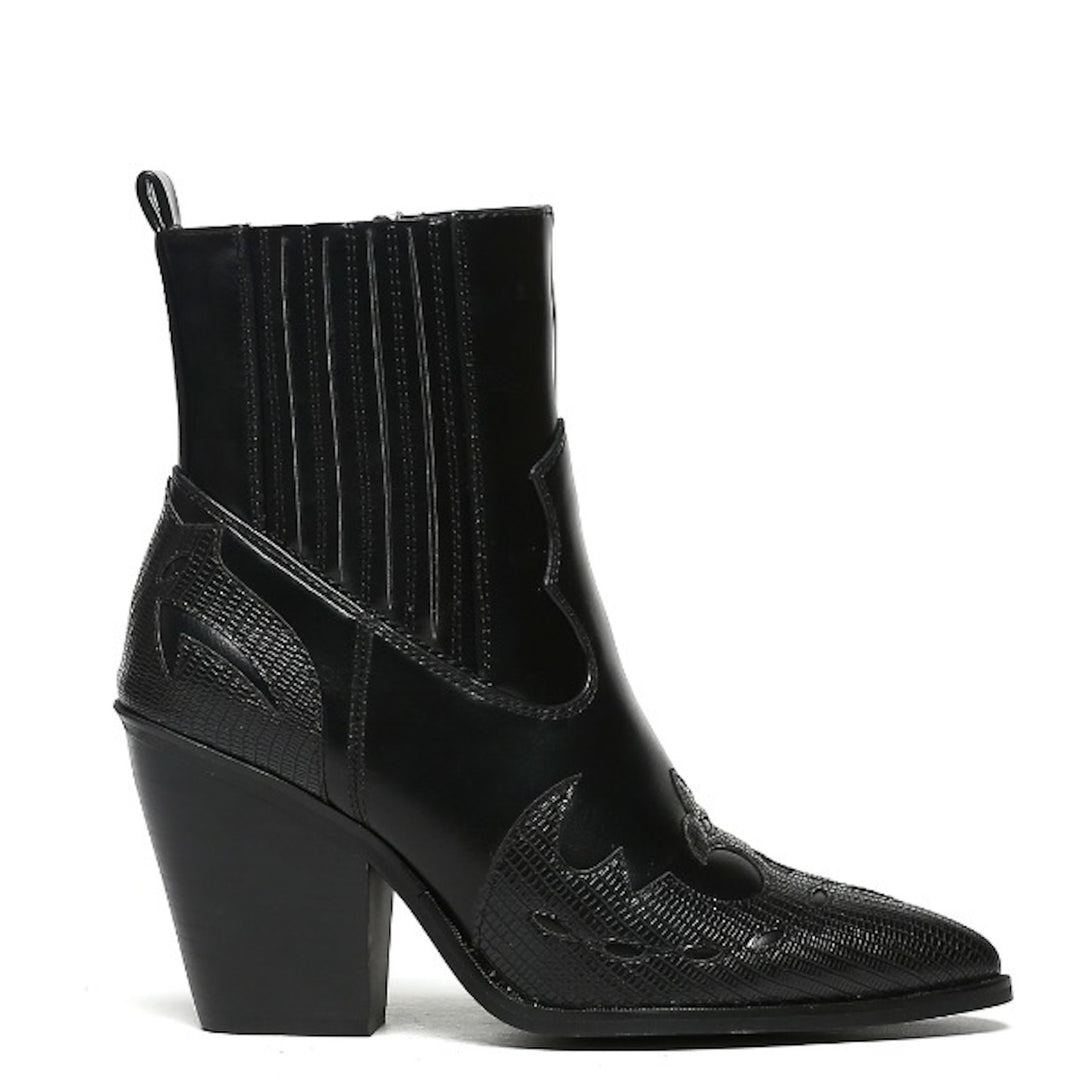 Smile Favorites Cowboylaarzen Zwart kort Flame