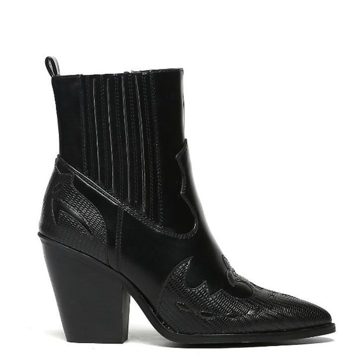 Smile Favorites Cowboylaarzen Zwart kort Flame