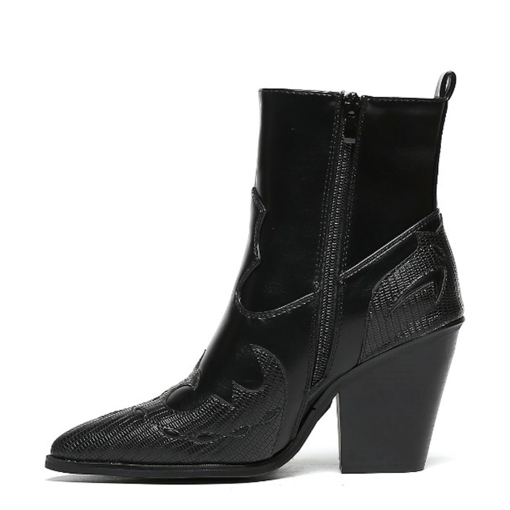 Smile Favorites Cowboylaarzen Zwart kort Flame