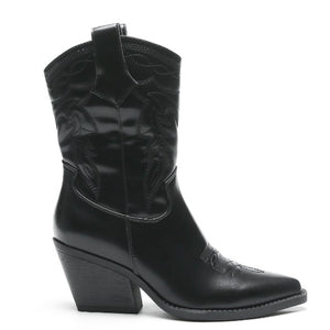 Smile Favorites Cowboylaarzen Zwart Kuit Stiksels