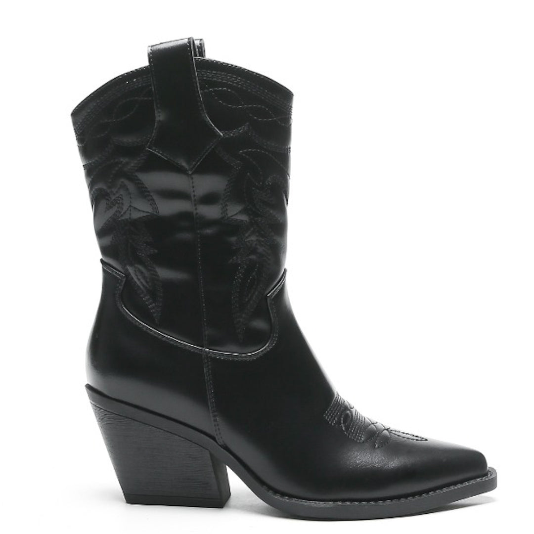 Smile Favorites Cowboylaarzen Zwart Kuit Stiksels