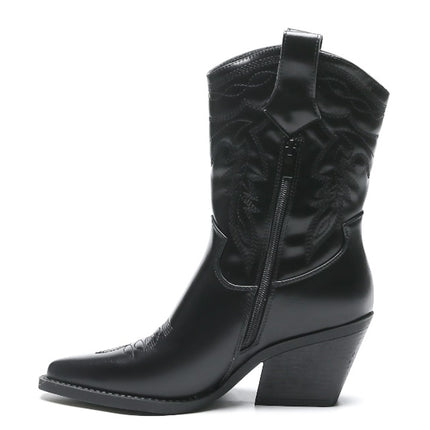 Smile Favorites Cowboylaarzen Zwart Kuit Stiksels