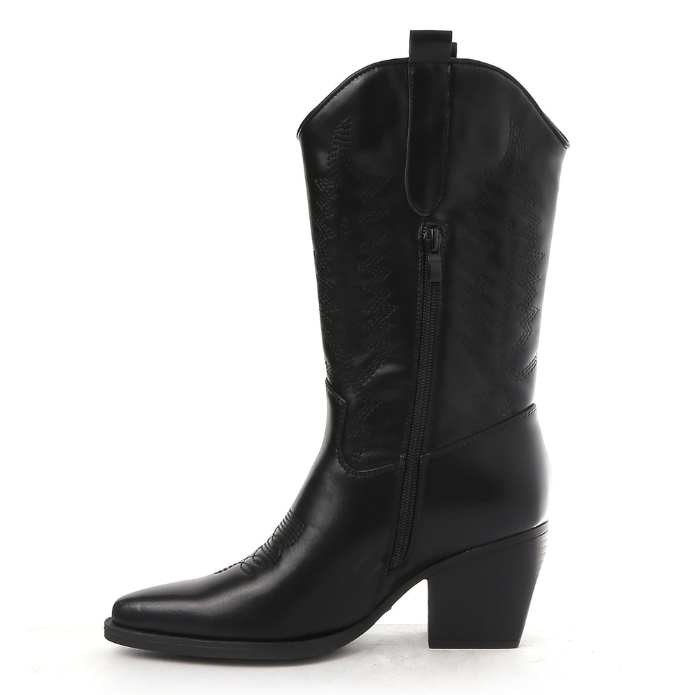 Smile Favorites Cowboylaarzen Zwart Leatherlook Stiksels
