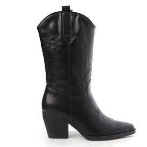 Smile Favorites Cowboylaarzen Zwart Leatherlook Stiksels