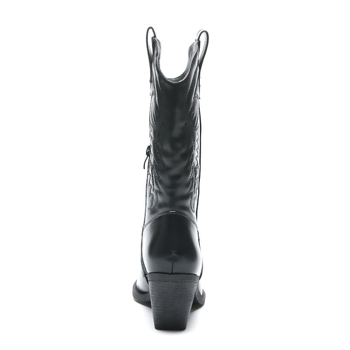 Smile Favorites Cowboylaarzen Zwart Leatherlook Stiksels