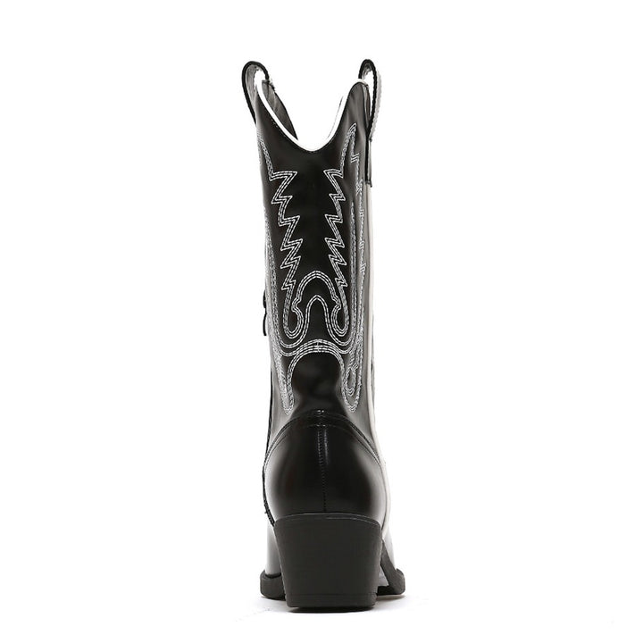 Smile Favorites Cowboylaarzen Zwart met witte Stiksels