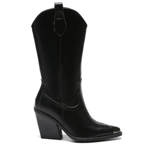 Smile Favorites Cowboylaarzen Zwart Stalen neus