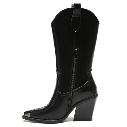 Smile Favorites Cowboylaarzen Zwart Stalen neus