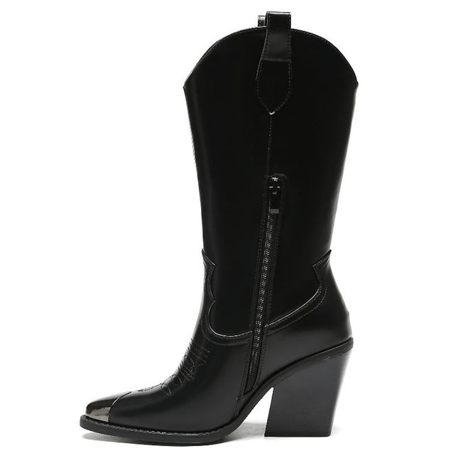 Smile Favorites Cowboylaarzen Zwart Stalen neus