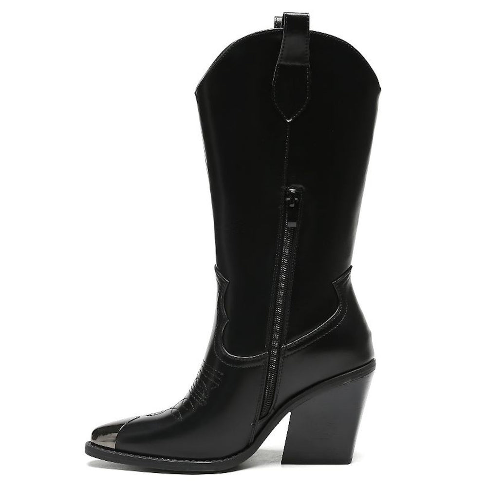 Smile Favorites Cowboylaarzen Zwart Stalen neus