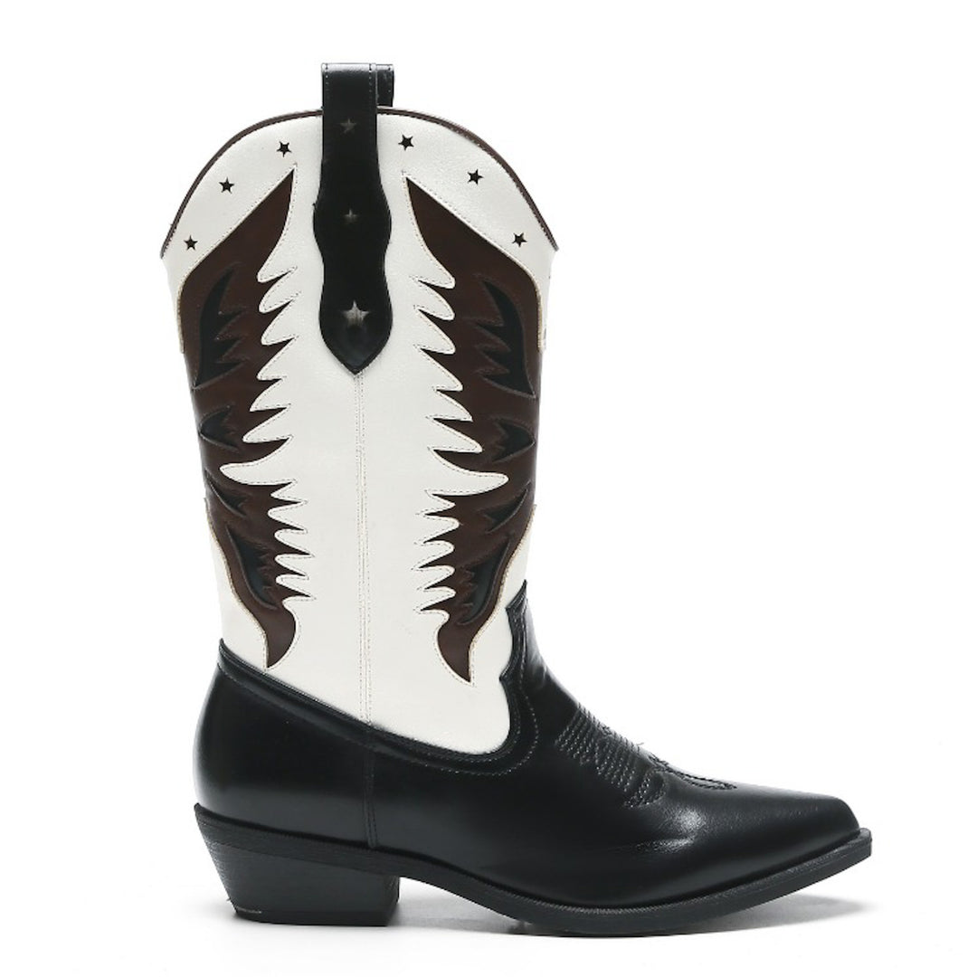 Smile Favorites Cowboylaarzen Zwart Star Wit