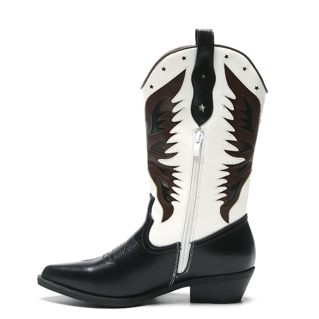 Smile Favorites Cowboylaarzen Zwart Star Wit