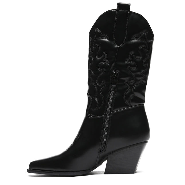 Smile Favorites Cowboylaarzen Zwart Stiksels