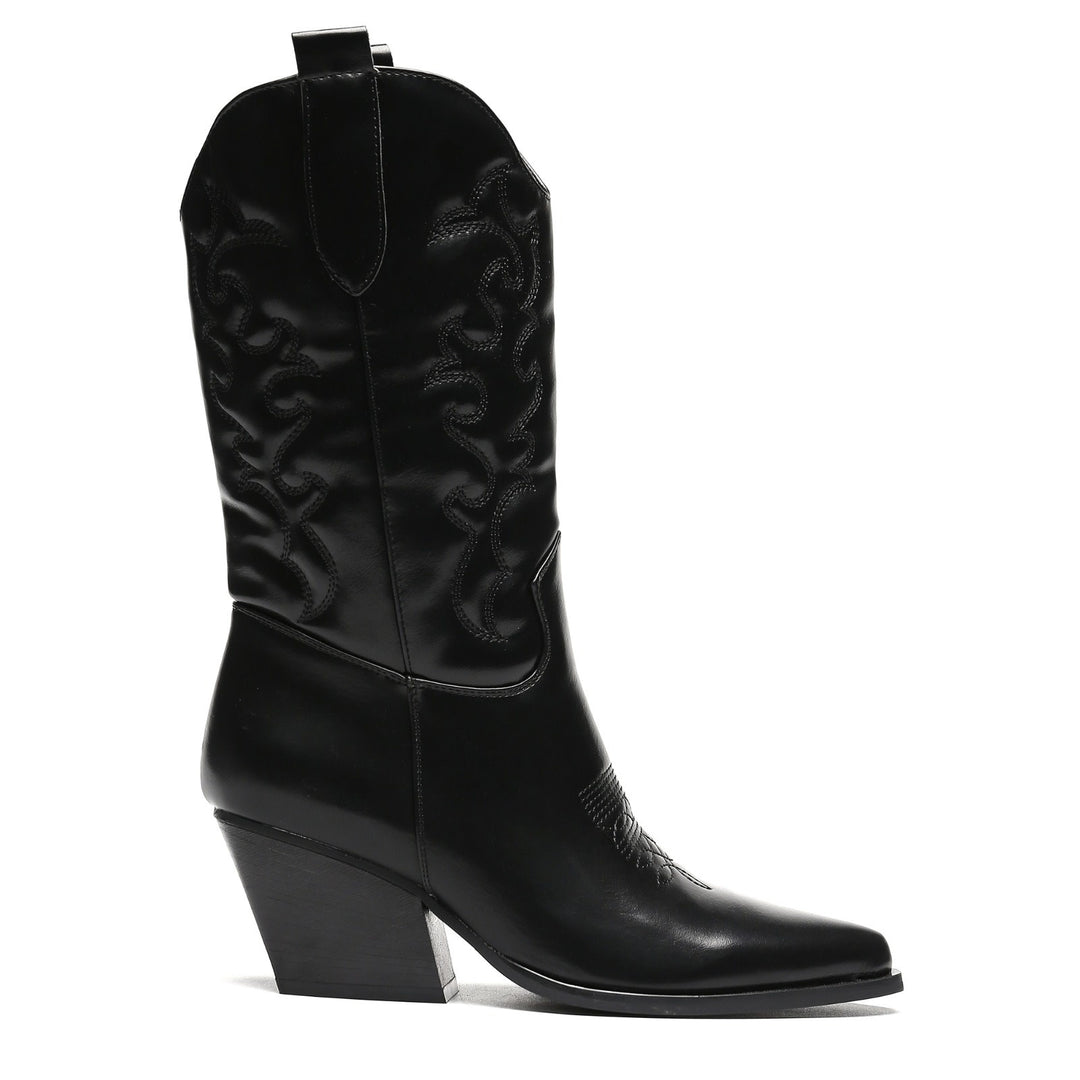 Smile Favorites Cowboylaarzen Zwart Stiksels
