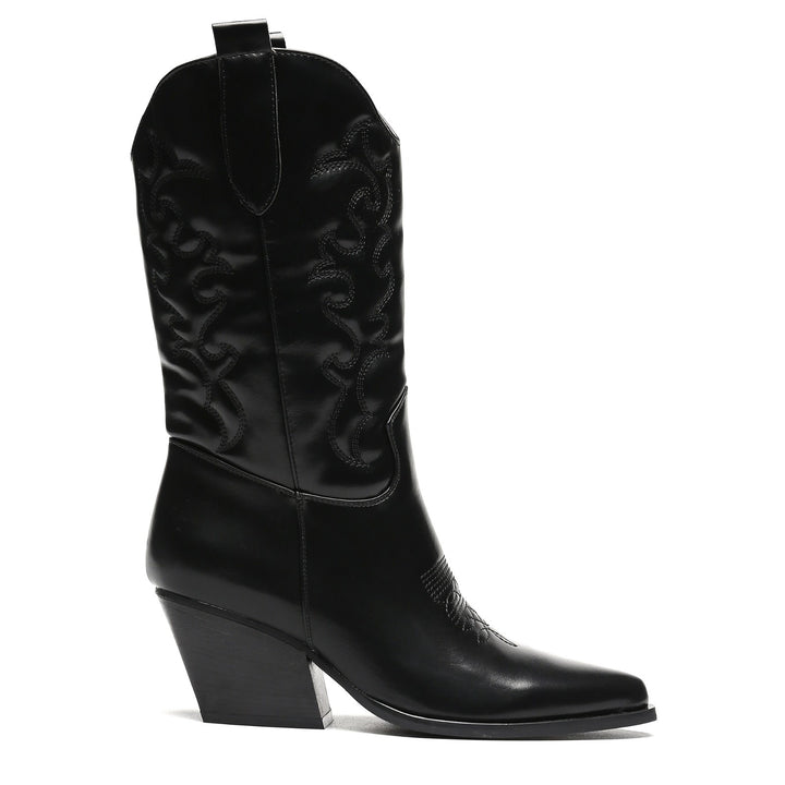 Smile Favorites Cowboylaarzen Zwart Stiksels
