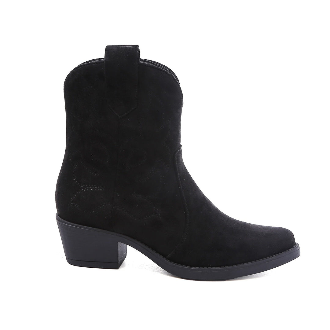 Smile Favorites Cowboylaarzen Zwart suède Kort