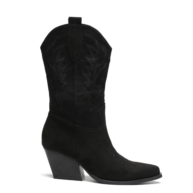 Smile Favorites Cowboylaarzen Zwart Suède Western