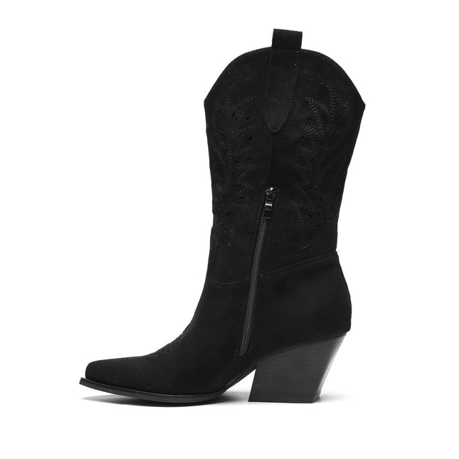 Smile Favorites Cowboylaarzen Zwart Suède Western