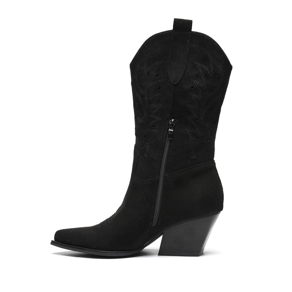 Smile Favorites Cowboylaarzen Zwart Suède Western