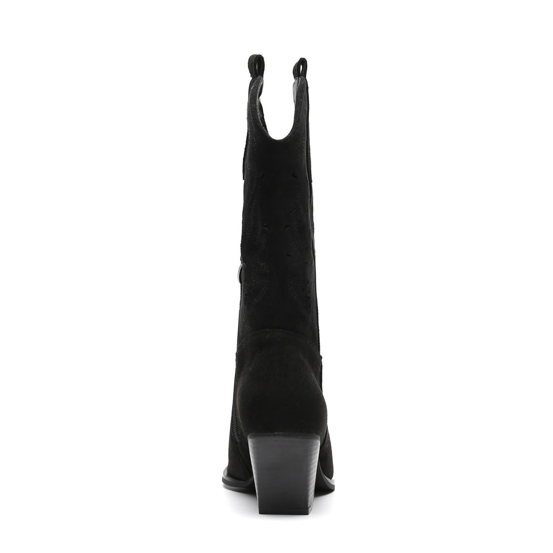 Smile Favorites Cowboylaarzen Zwart Suède Western