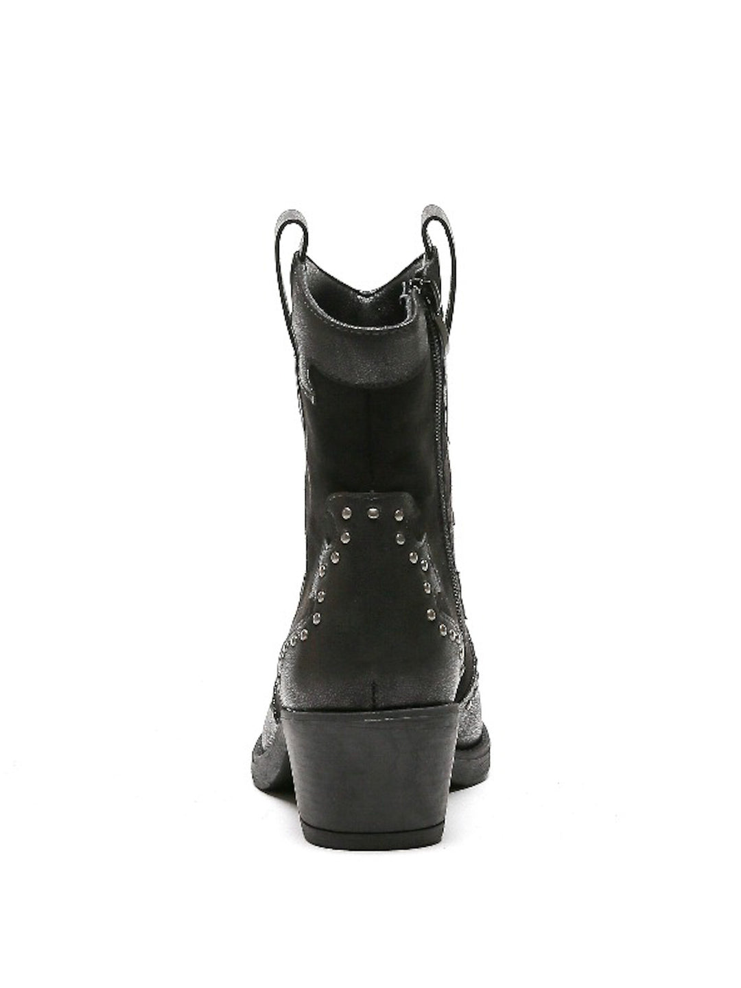 Smile Favorites Cowboylaarzen Zwart Suedine Flame Studs