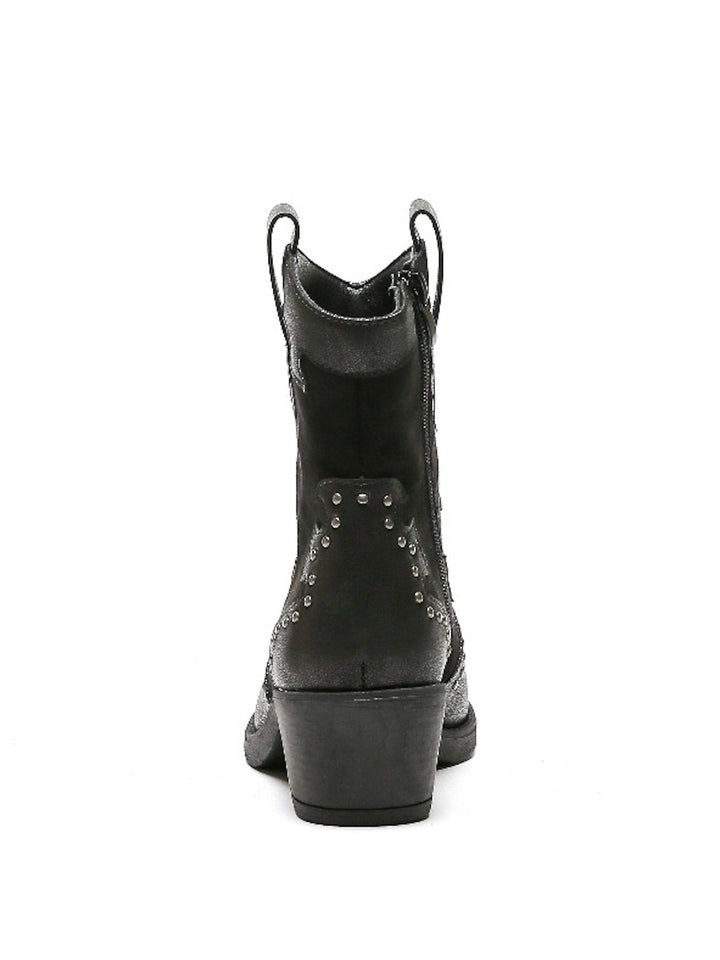 Smile Favorites Cowboylaarzen Zwart Suedine Flame Studs