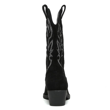 Smile Favorites Cowboylaarzen Zwart Suedine Western