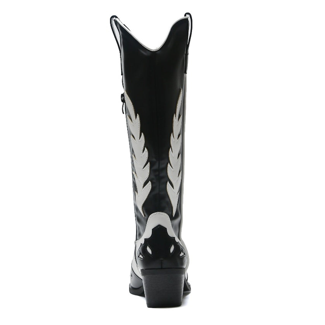 Smile Favorites Cowboylaarzen Zwart Wit Bohemian Hoog