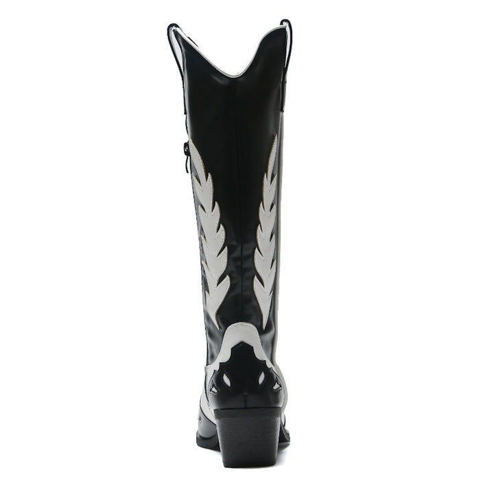 Smile Favorites Cowboylaarzen Zwart Wit Bohemian Hoog