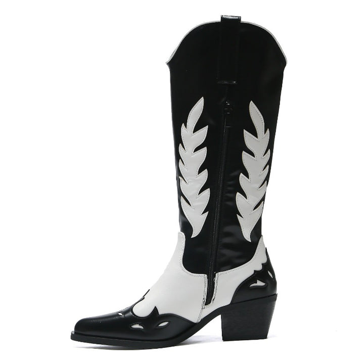 Smile Favorites Cowboylaarzen Zwart Wit Bohemian Hoog