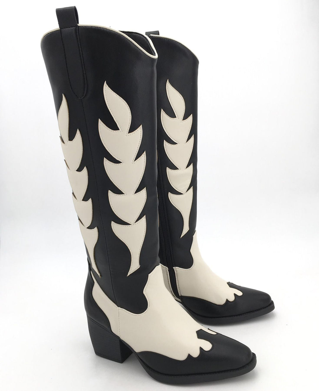 Smile Favorites Cowboylaarzen Zwart Wit hoog
