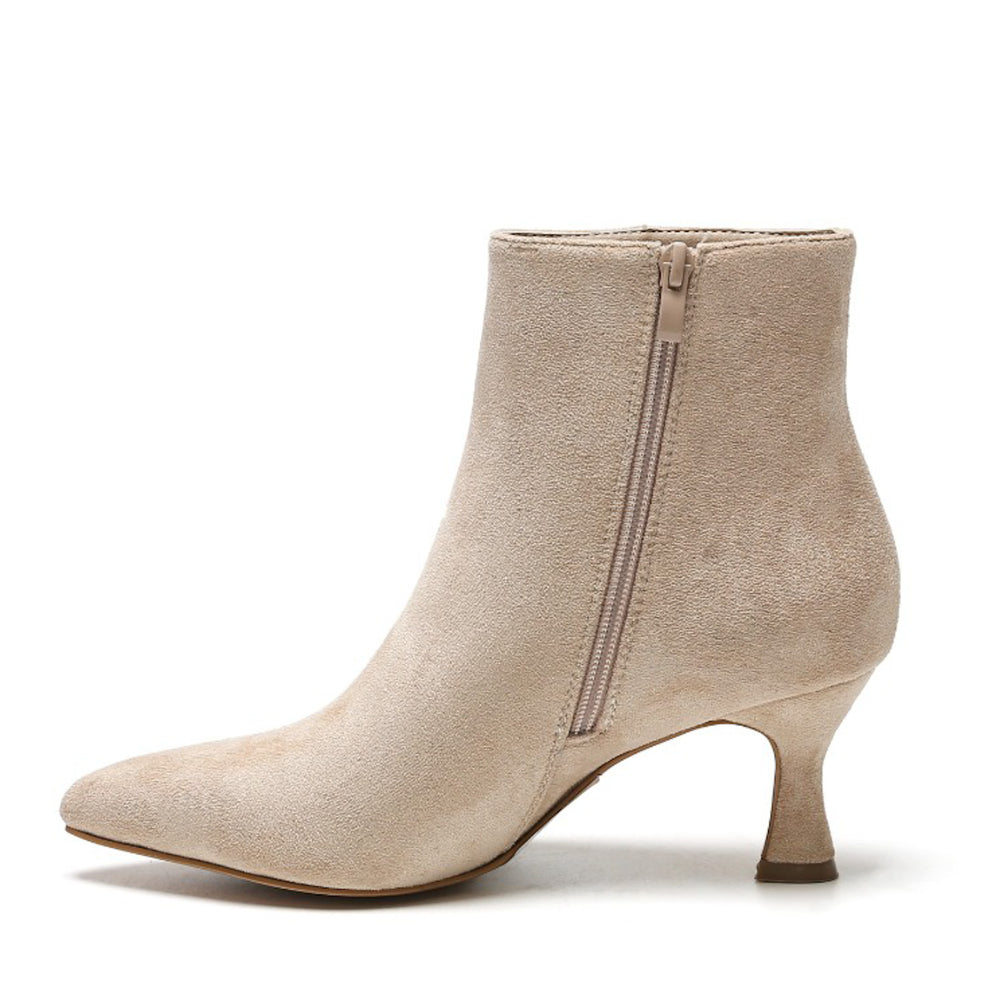 Smile Favorites Enkellaarsjes Beige Suedine Basic