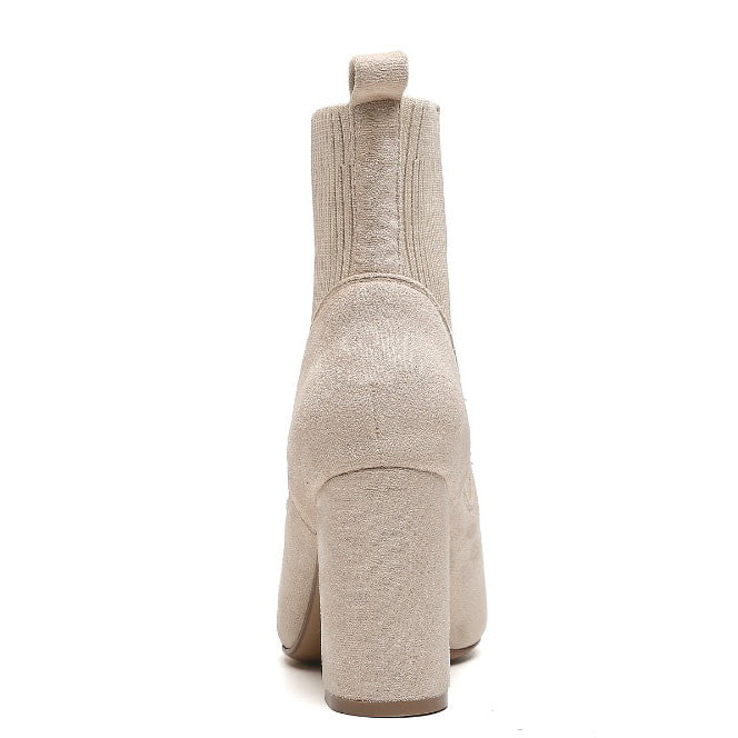 Smile Favorites Enkellaarsjes Beige suedine