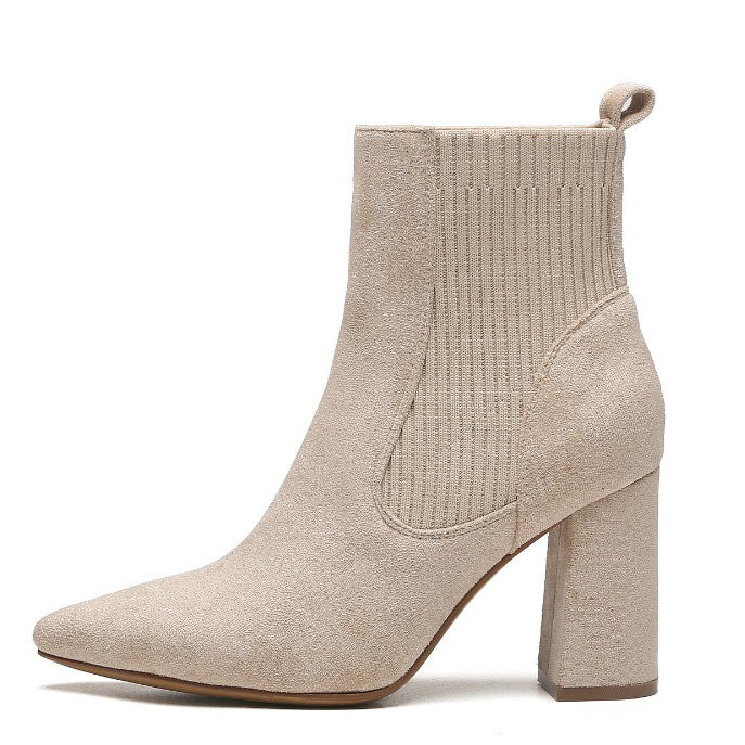 Smile Favorites Enkellaarsjes Beige suedine
