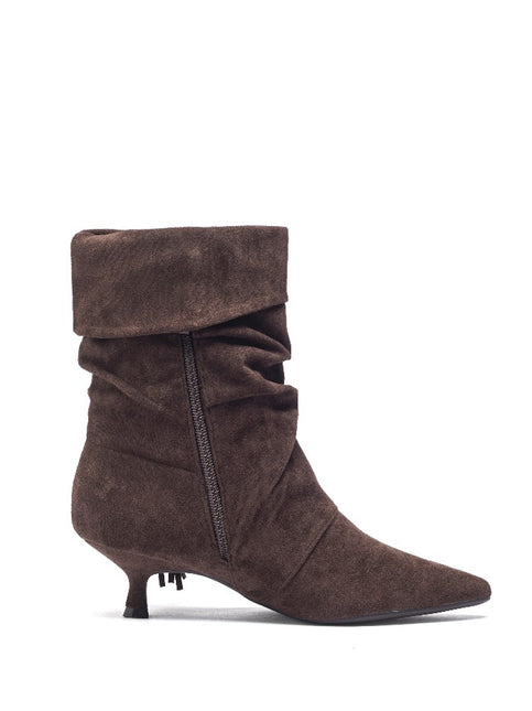 Smile Favorites Enkellaarsjes Bruin Suedine Franjes