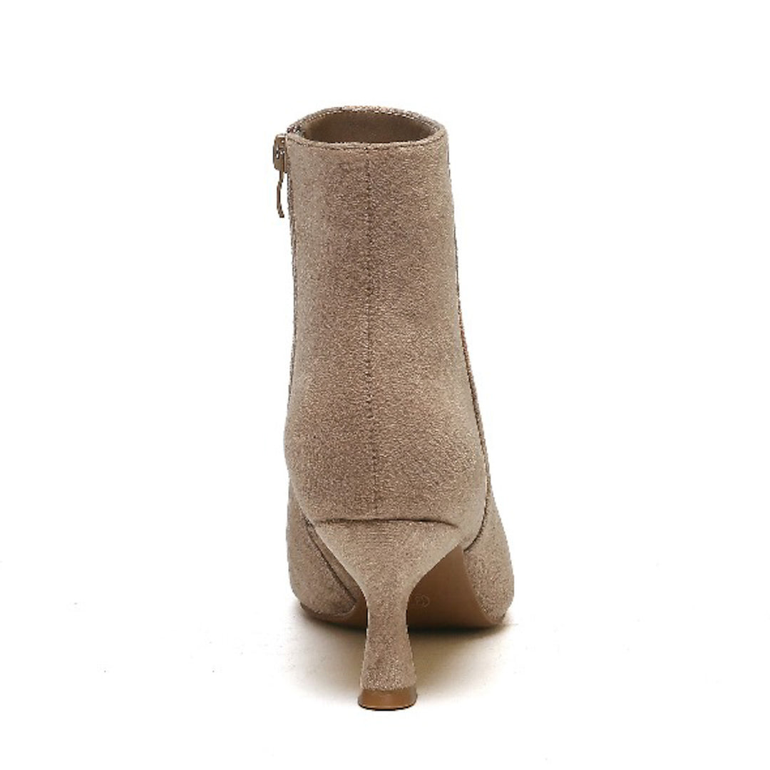 Smile Favorites Enkellaarsjes Khaki Suedine Basic